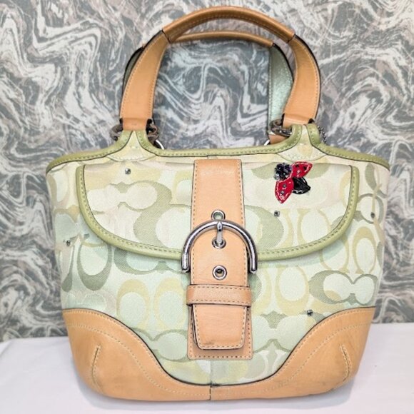Coach Soho Optic Ladybug Handbag Signature Canvas Vintage RARE - Picture 1 of 15
